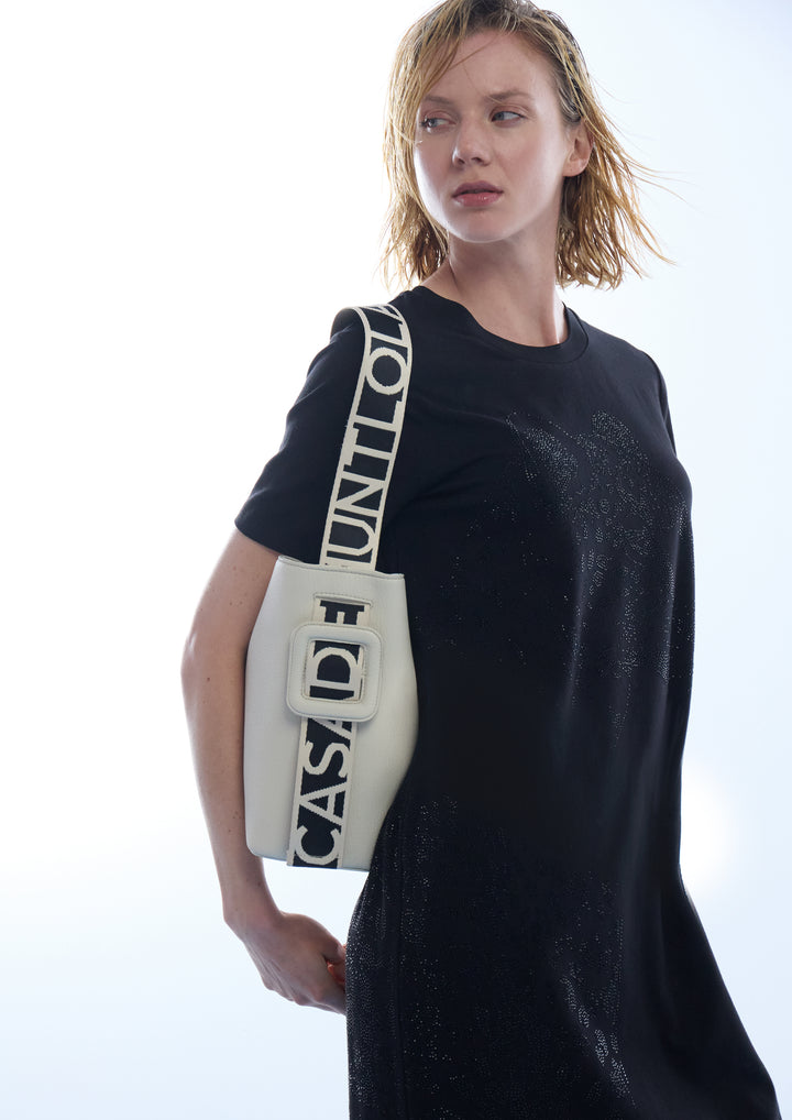 Robe t-shirt midi à motif animal en strass