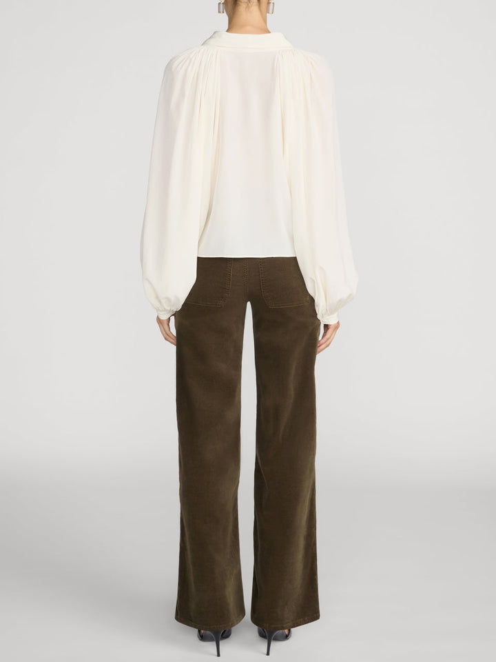Jeans slim palazzo modernist en corduroy