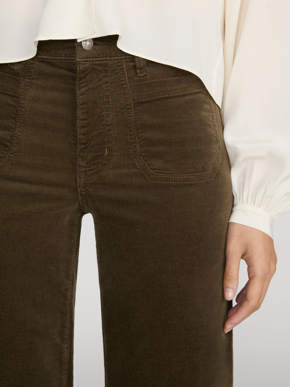 Jeans slim palazzo modernist en corduroy