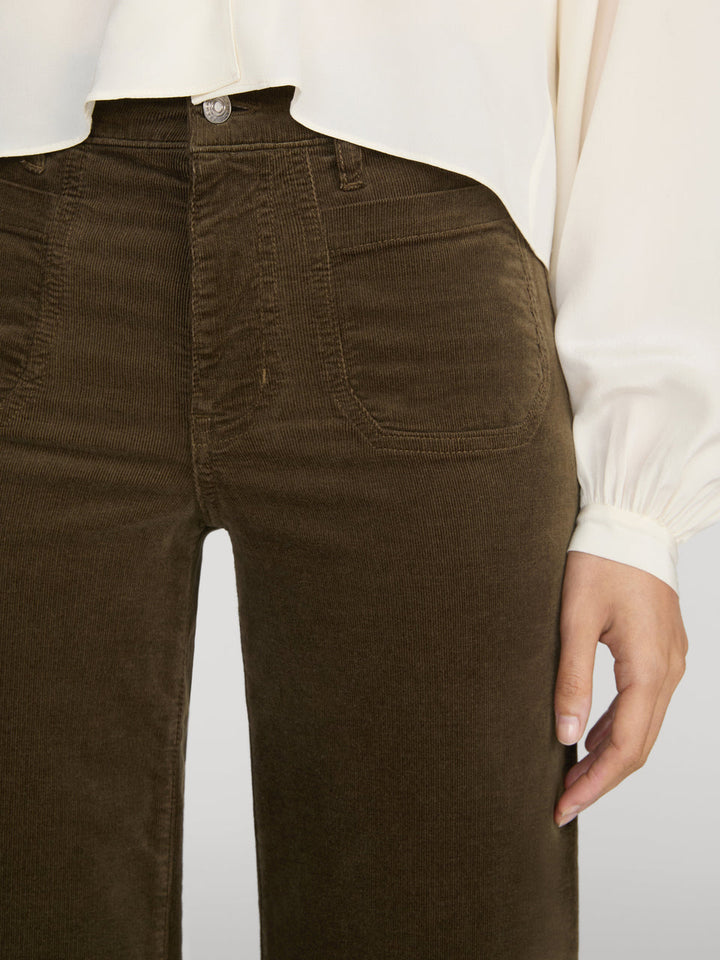 Jeans slim palazzo modernist en corduroy