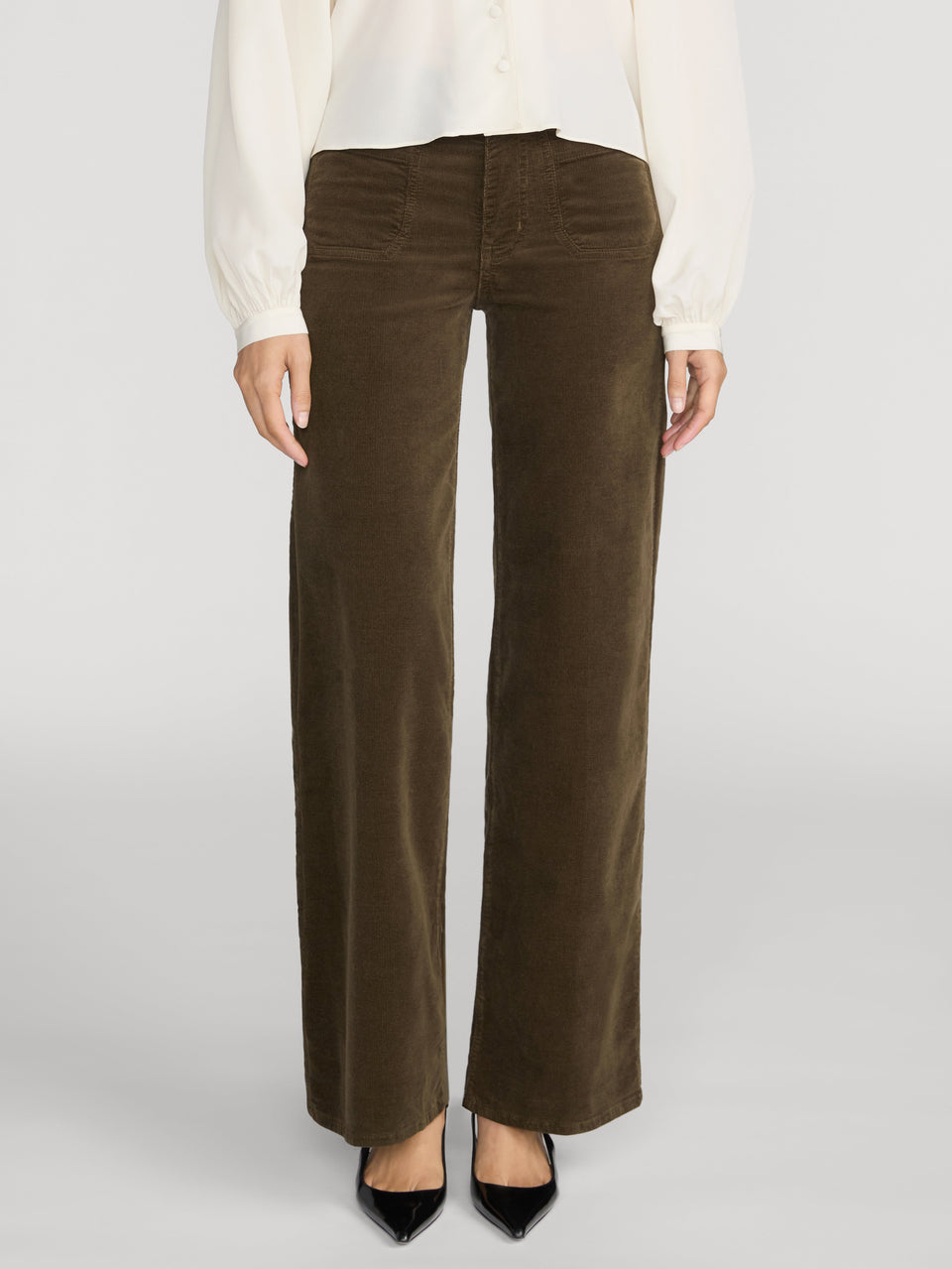 Jeans slim palazzo modernist en corduroy