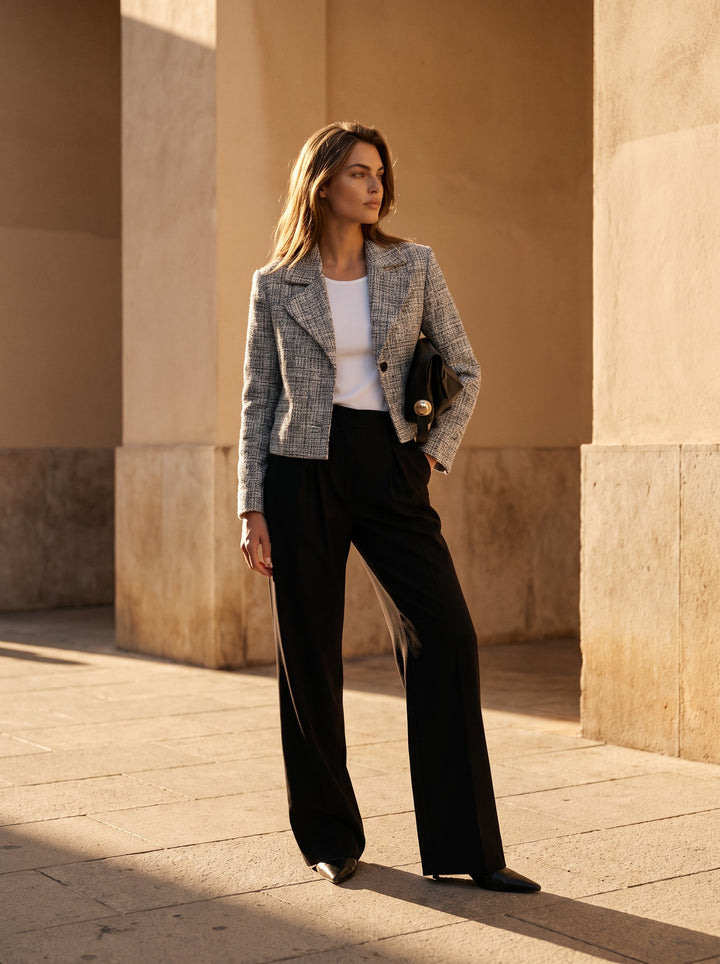 Pantalon ample à plis structurés Lucie