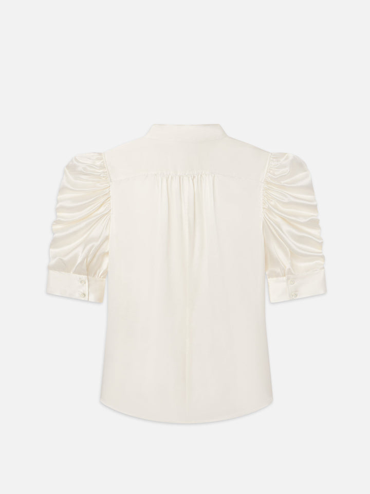 Blouse en soie à manches bouffantes courtes Gillian
