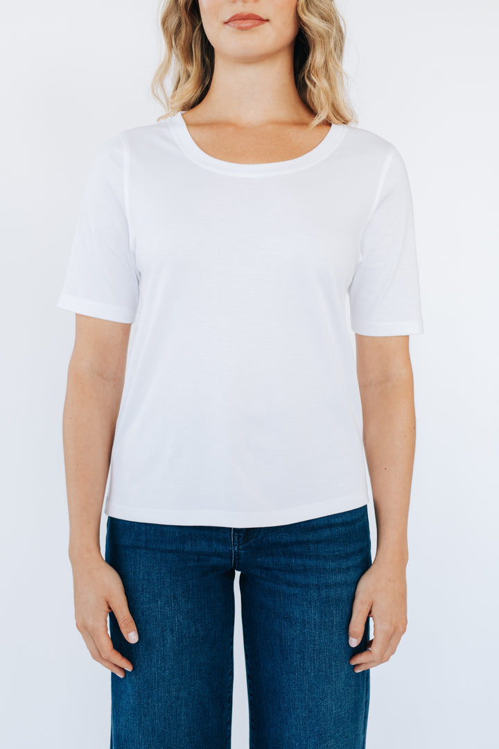 T-shirt Lola semi-ajusté - Blanc - Avec Style Studio
