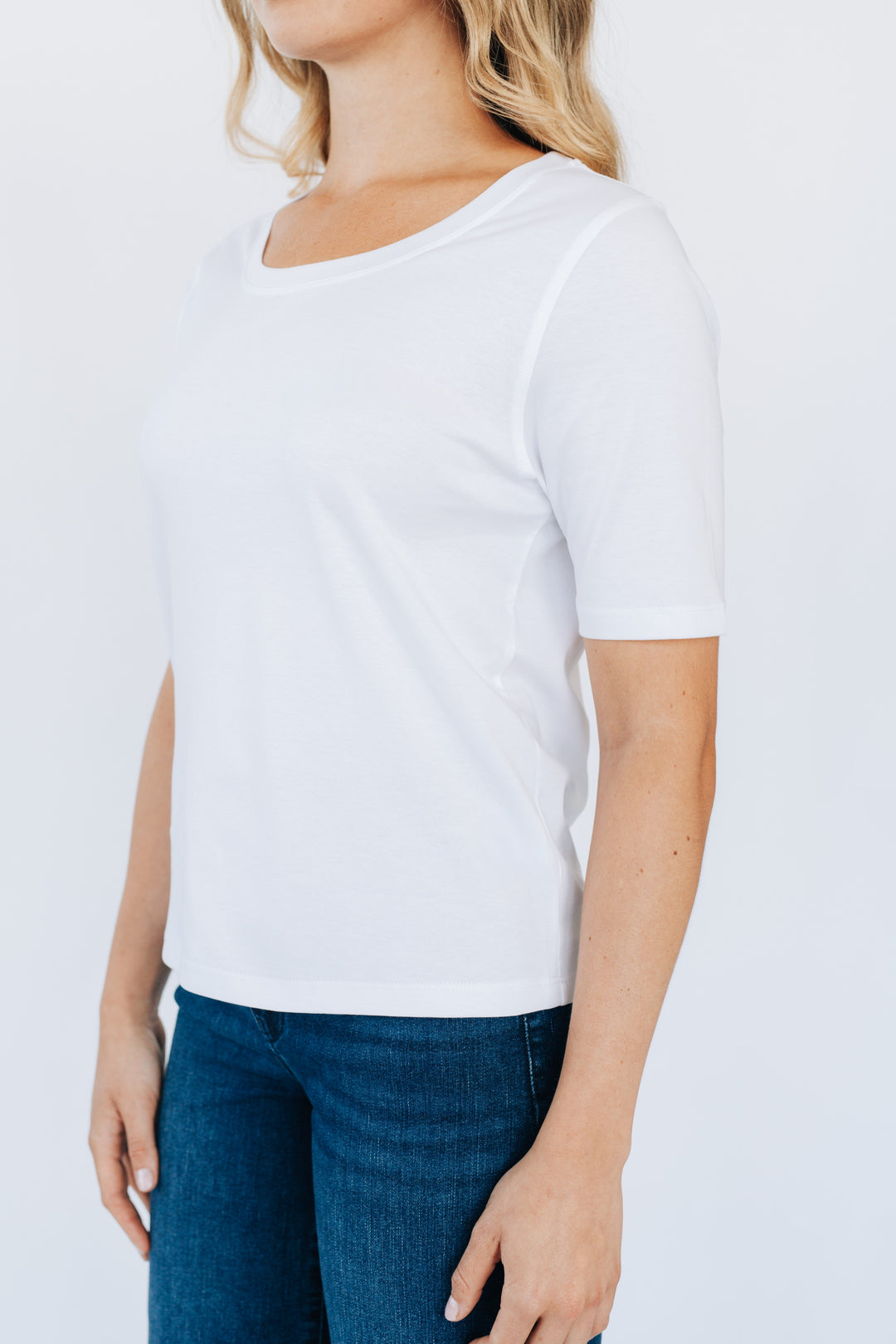 T-shirt Lola semi-ajusté - Blanc - Avec Style Studio