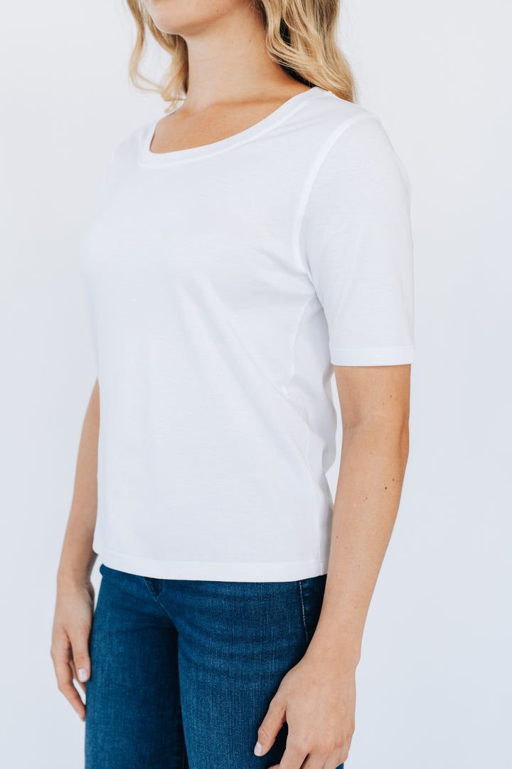 T-shirt Lola semi-ajusté - Blanc - Avec Style Studio