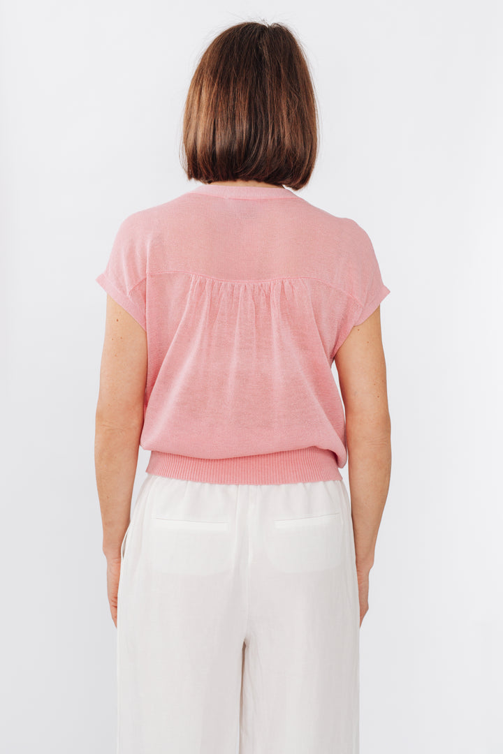 Haut col V en tricot fin - Lexi
