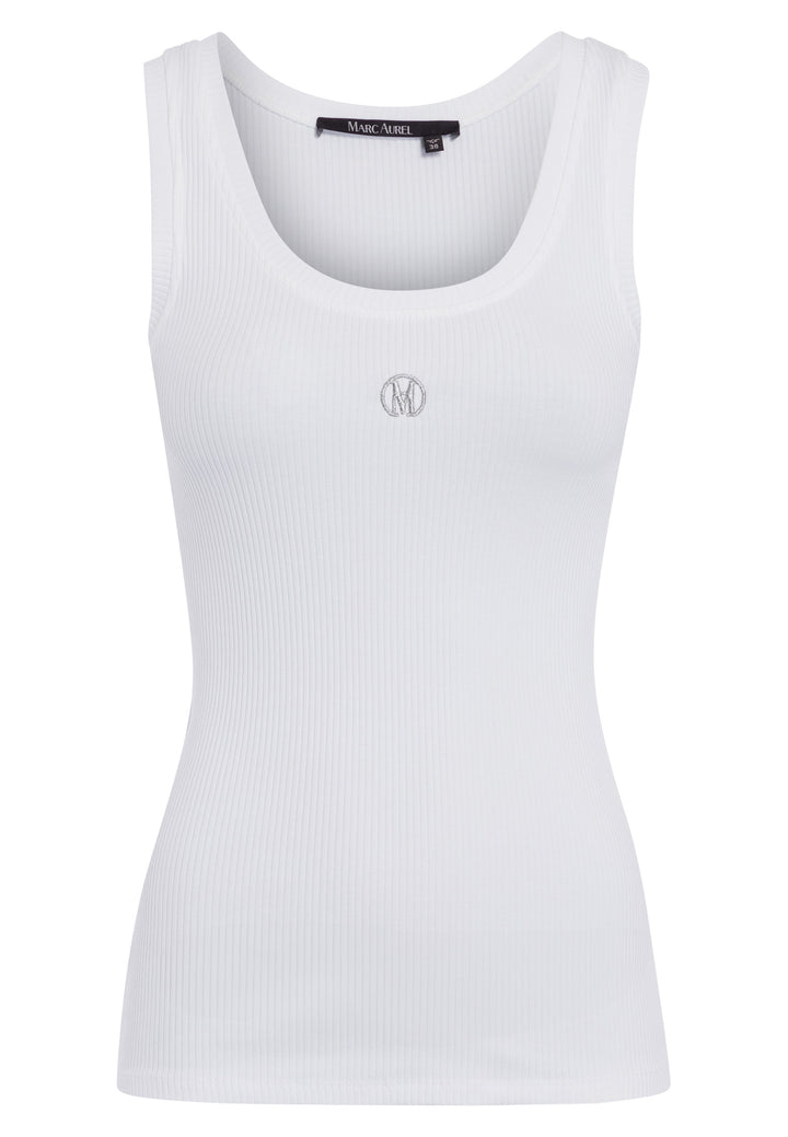 Camisole ajustée côtelée avec logo