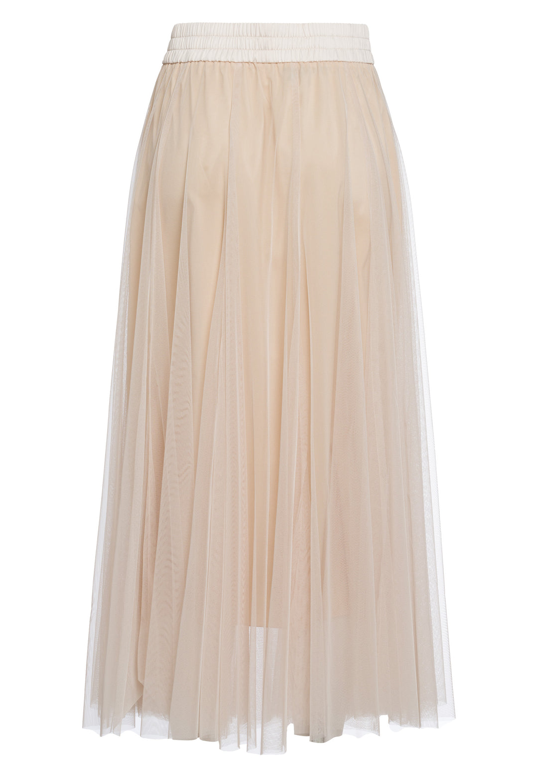 Jupe midi en tulle avec taille élastique satinée