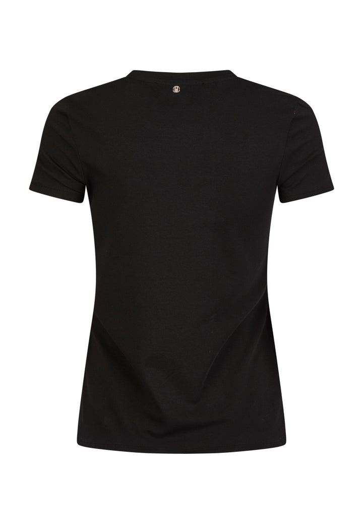 T-shirt avec lettres brillantes - Noir - Marc Aurel