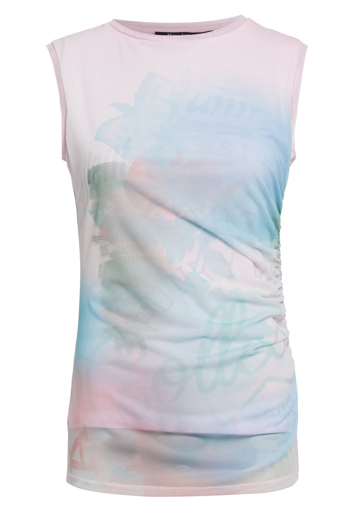 Camisole ajustée drapée avec imprimé tropical