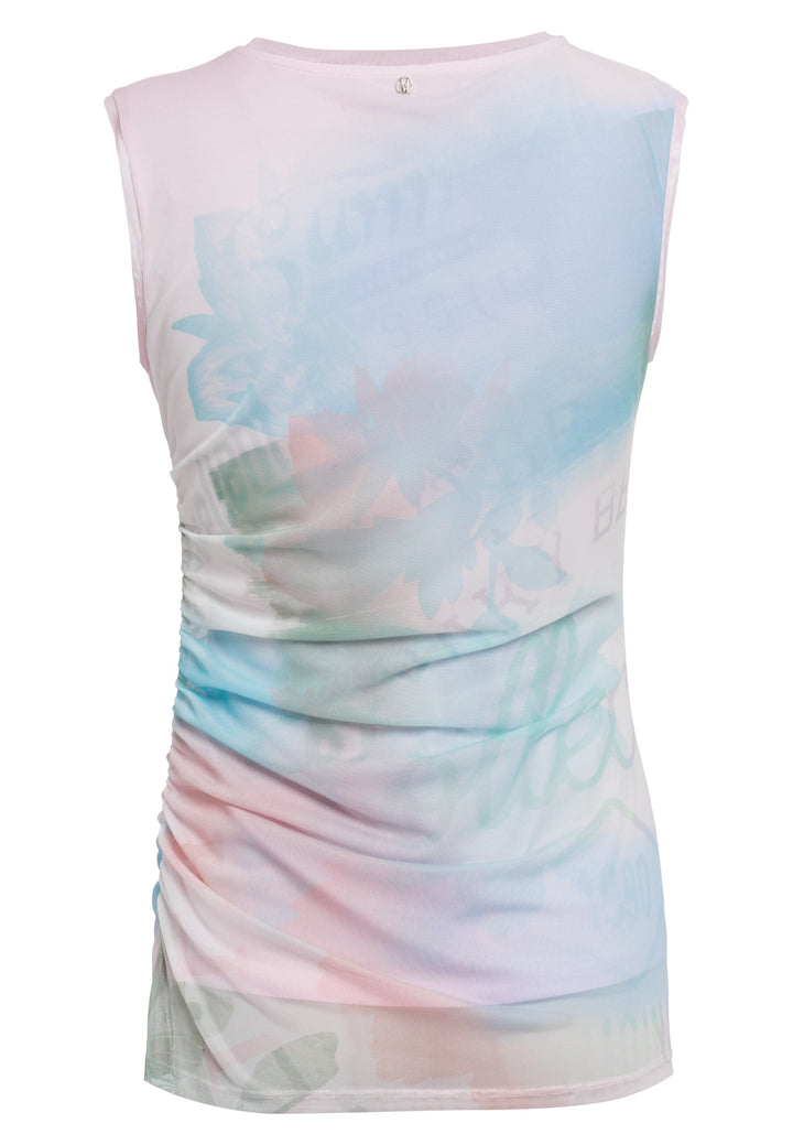 Camisole ajustée drapée avec imprimé tropical