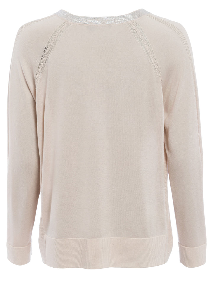 Pull avec bande de strass sur col V