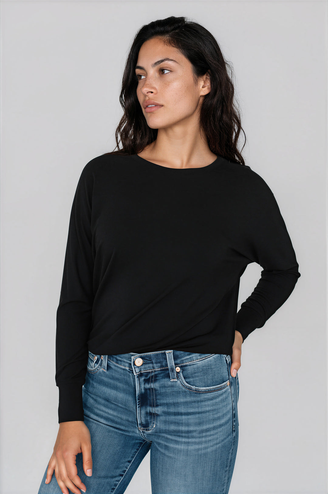 T-shirt doux confort à manches longues dolman - Margot