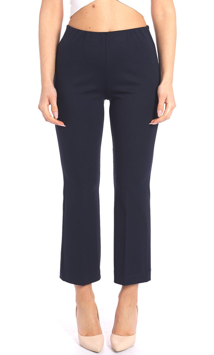Pantalon marine droit avec taille élastique