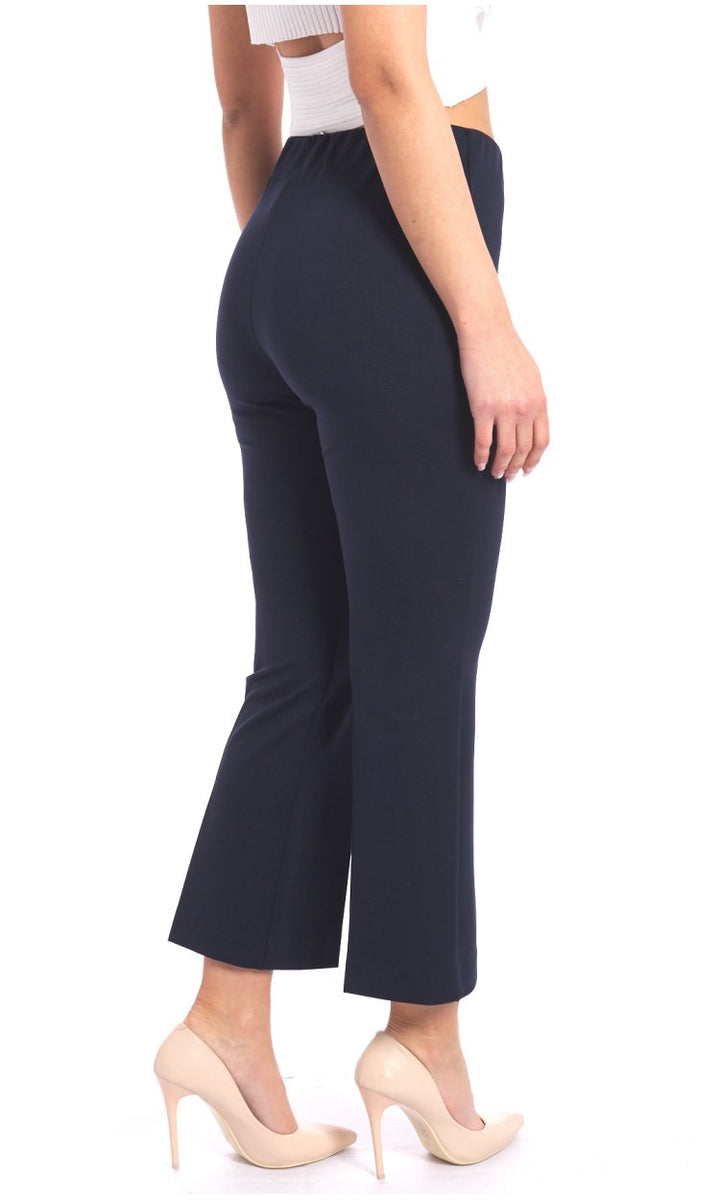 Pantalon marine droit avec taille élastique