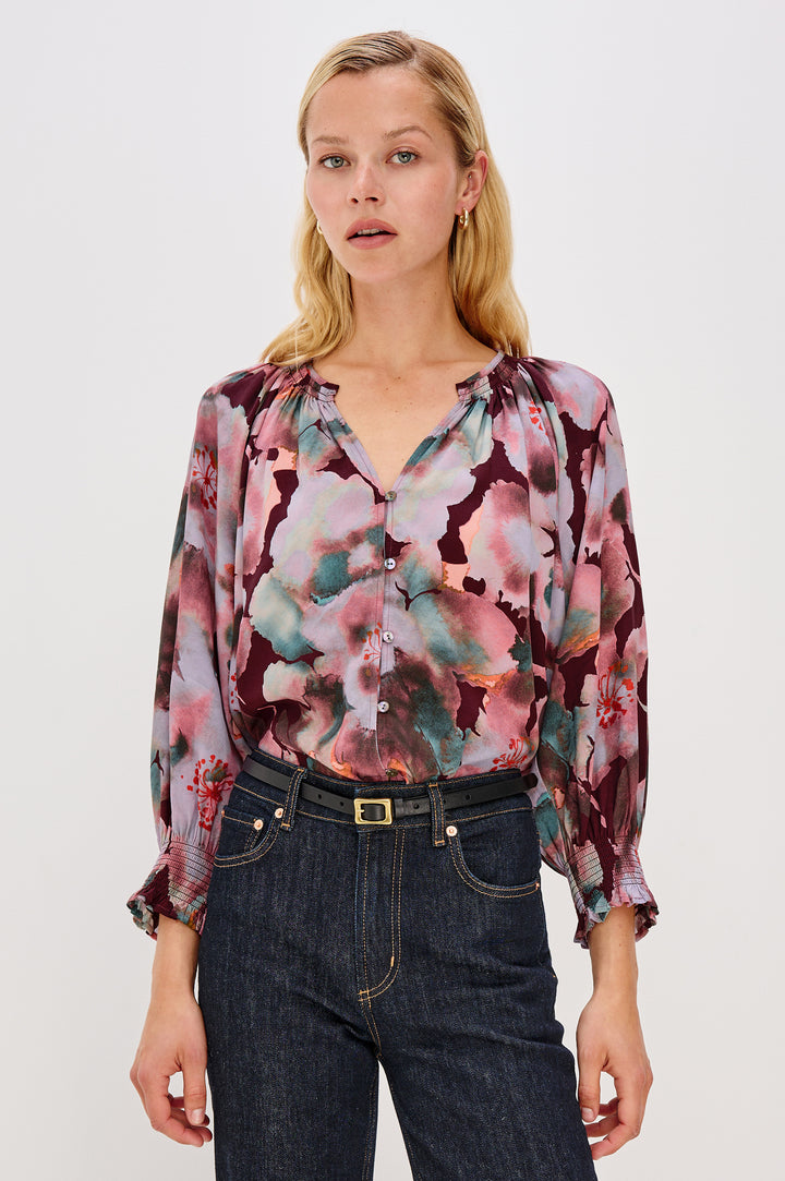 Blouse boutonnée avec imprimé floral Mariah