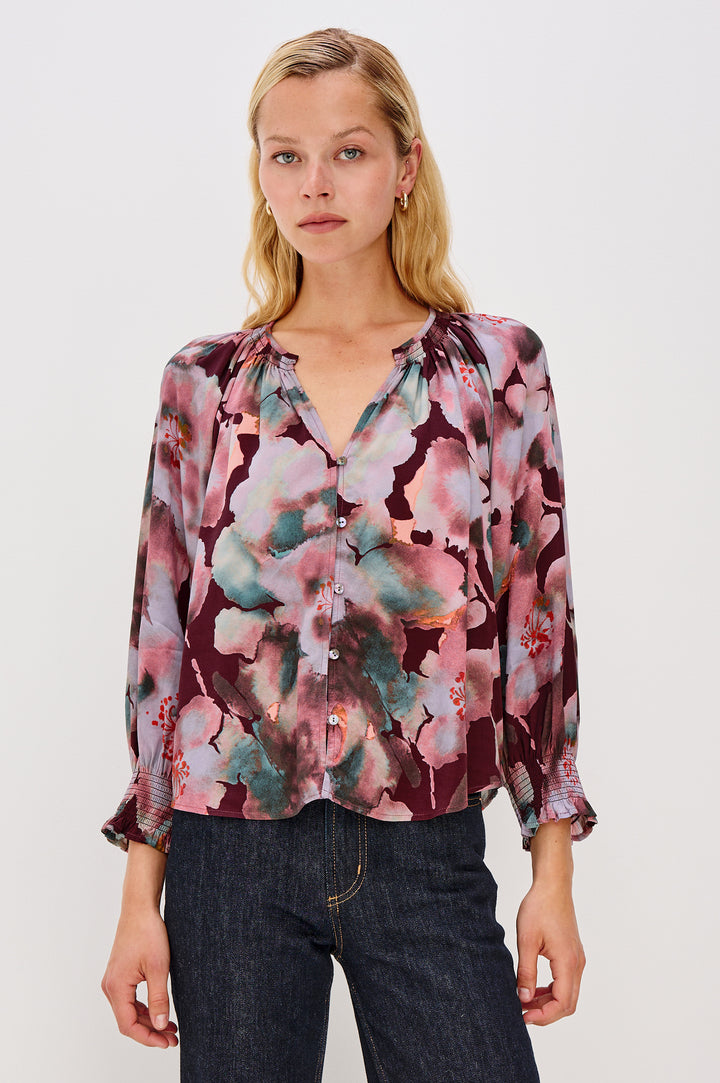 Blouse boutonnée avec imprimé floral Mariah