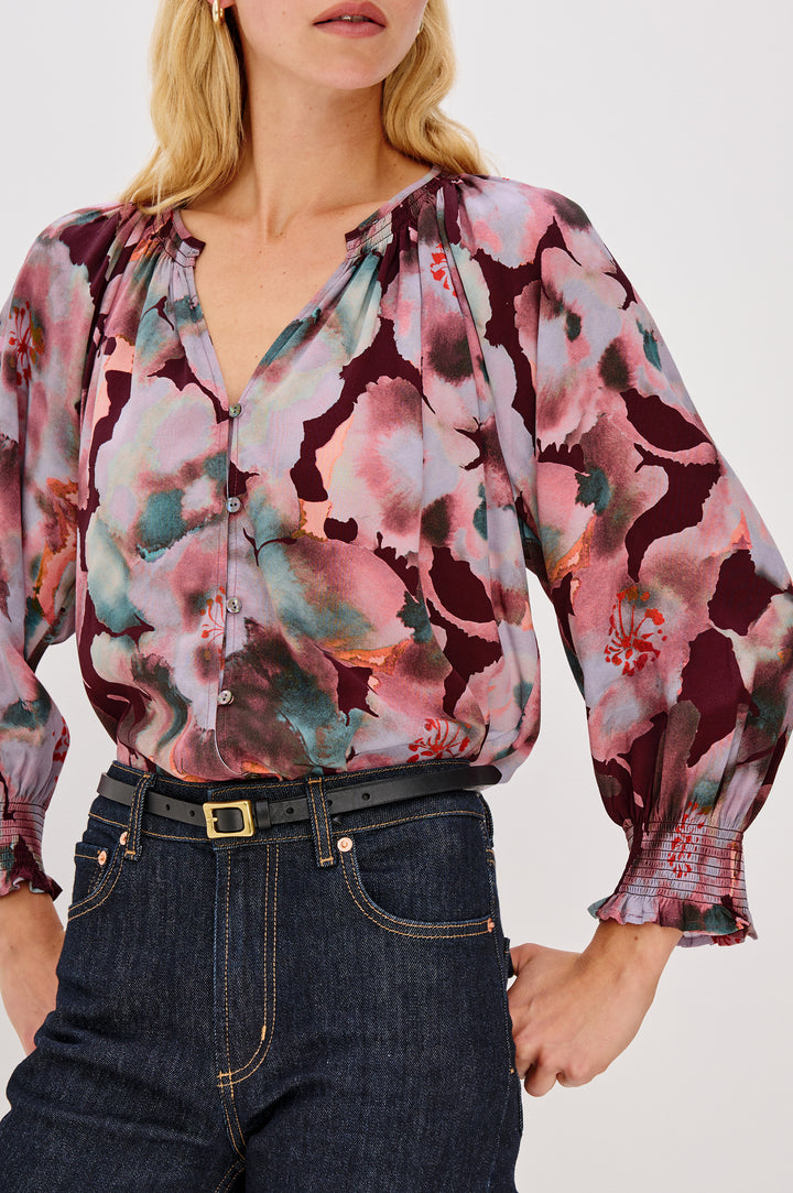 Blouse boutonnée avec imprimé floral Mariah