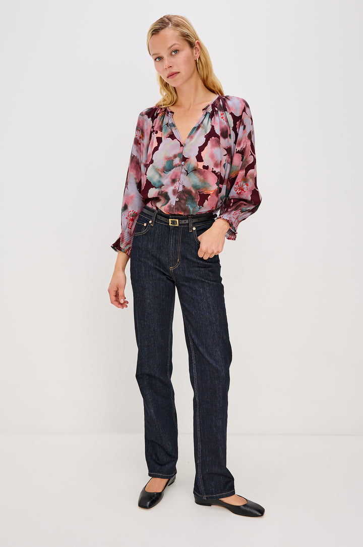Blouse boutonnée avec imprimé floral Mariah