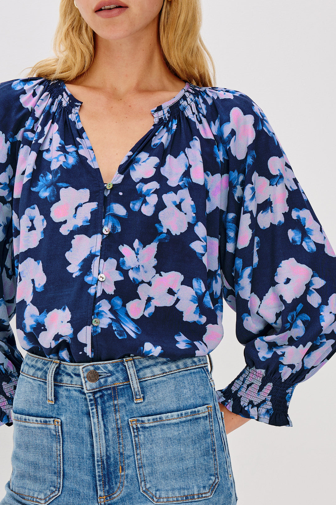 Blouse boutonnée avec imprimé floral Mariah