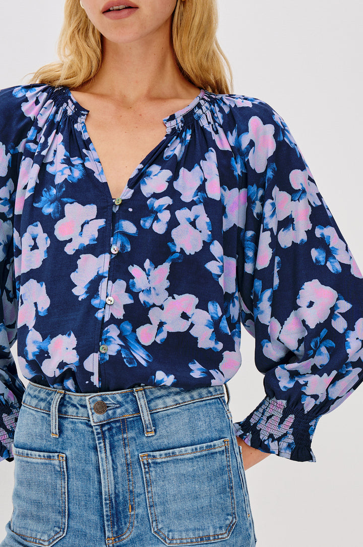 Blouse boutonnée avec imprimé floral Mariah