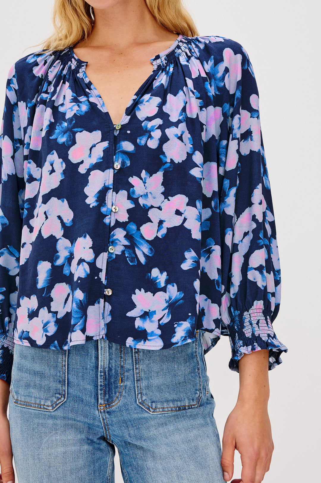 Blouse boutonnée avec imprimé floral Mariah
