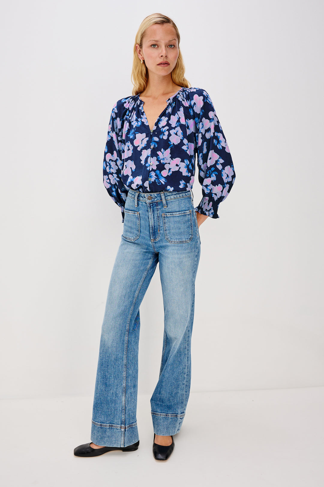 Blouse boutonnée avec imprimé floral Mariah