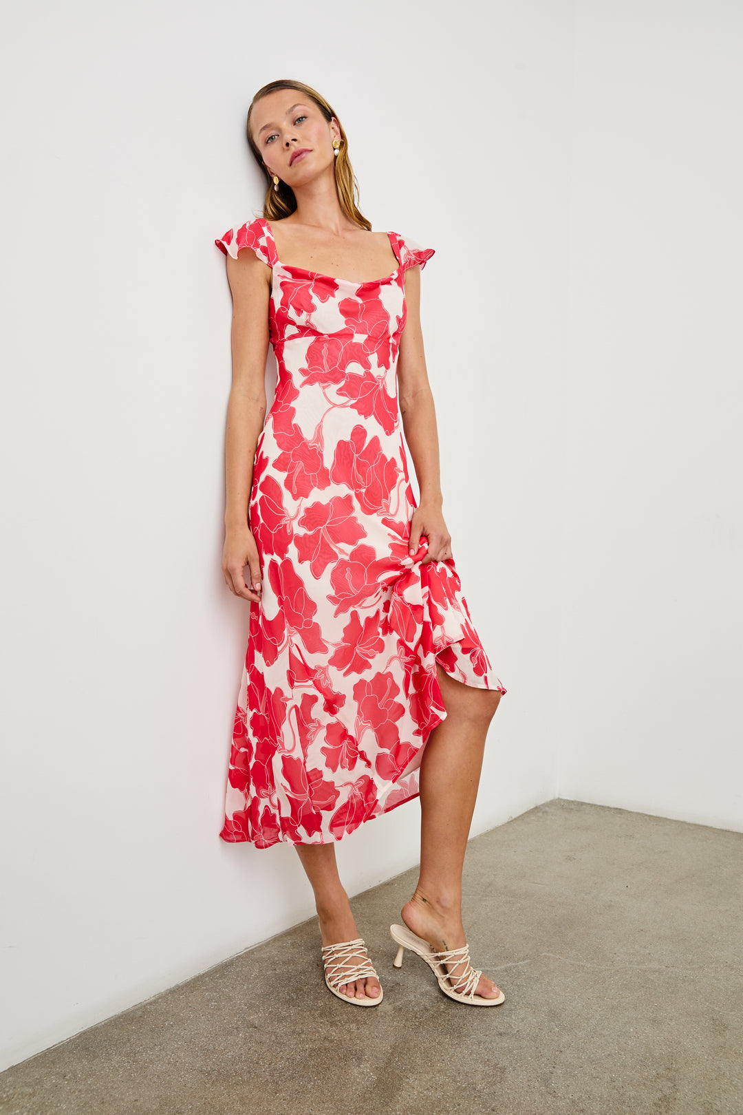 Robe longue fluide avec imprimé floral Marigold
