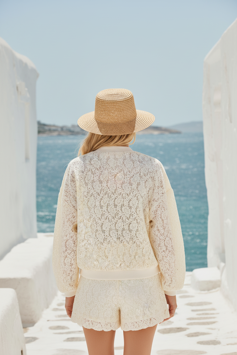 Bomber Maya en dentelle et sequins