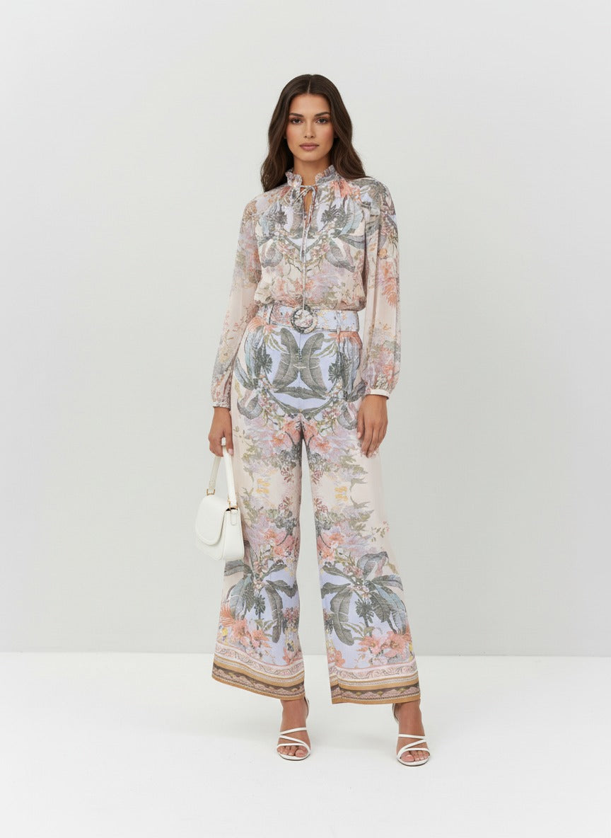 Blouse Melissa imprimée à col froncé