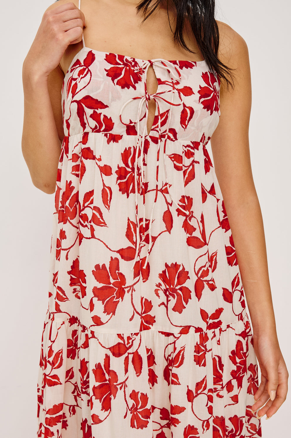 Robe maxi Mica florale à découpe nouée