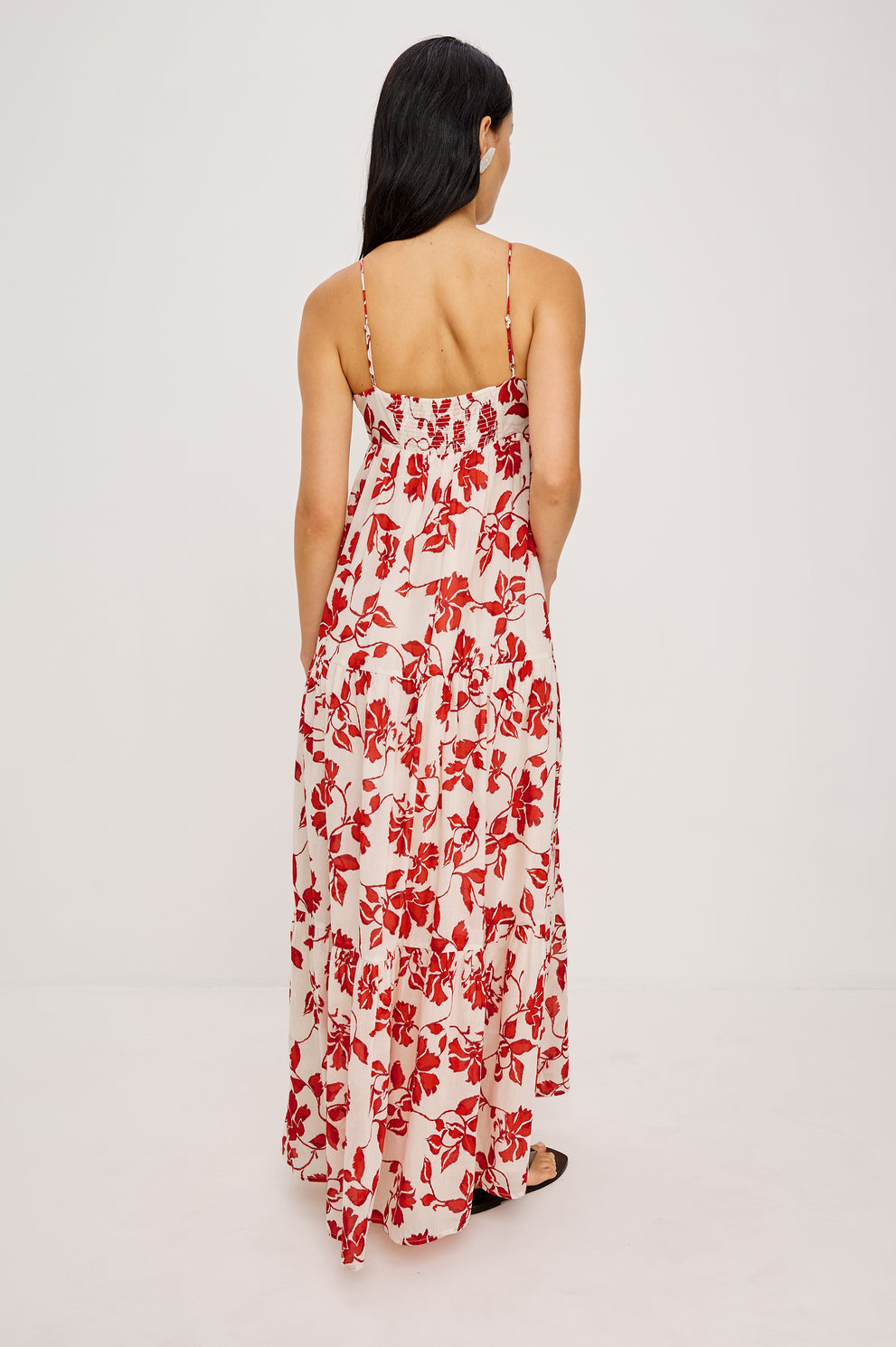 Robe maxi Mica florale à découpe nouée