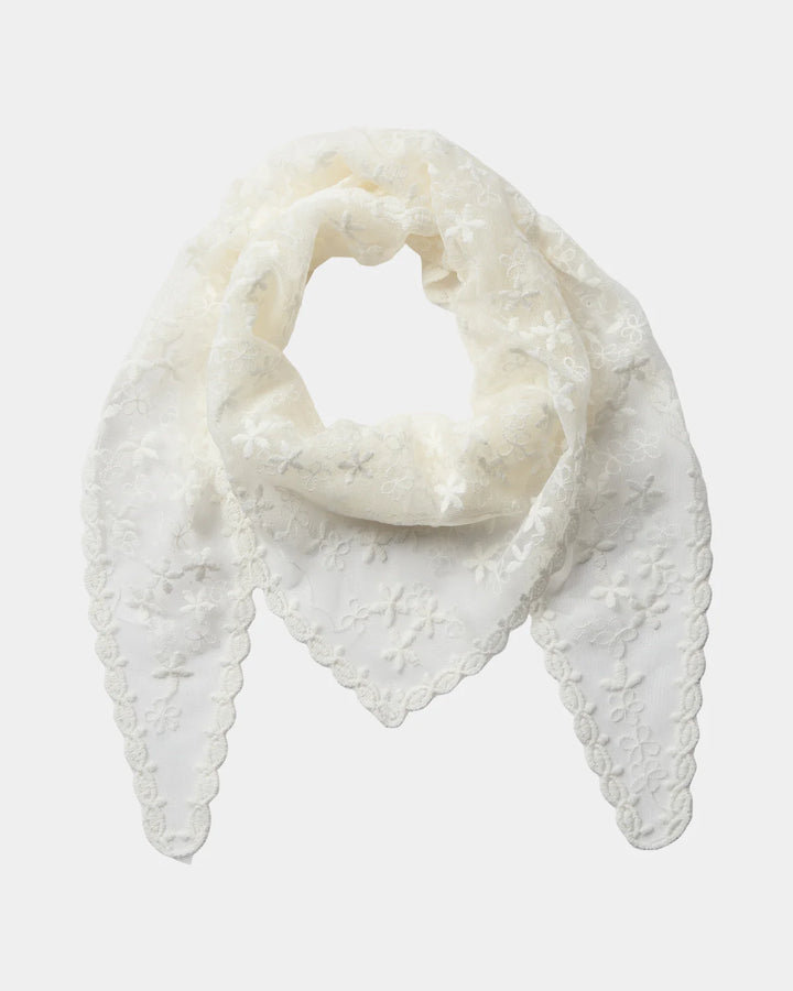 Foulard triangulaire Mina en dentelle brodée