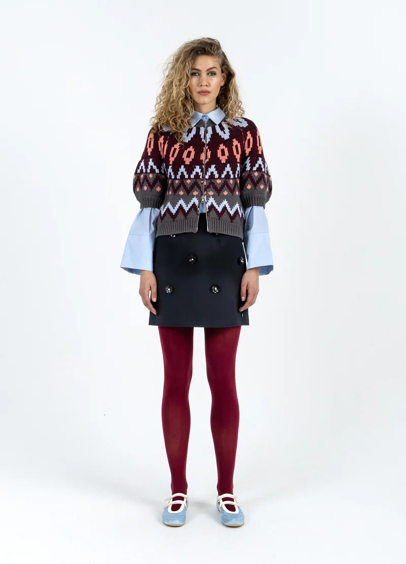 Minijupe à appliqués floraux scintillants