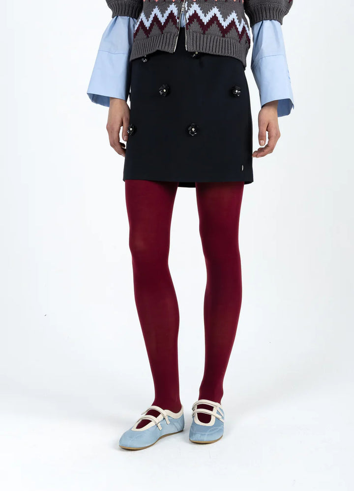 Minijupe à appliqués floraux scintillants