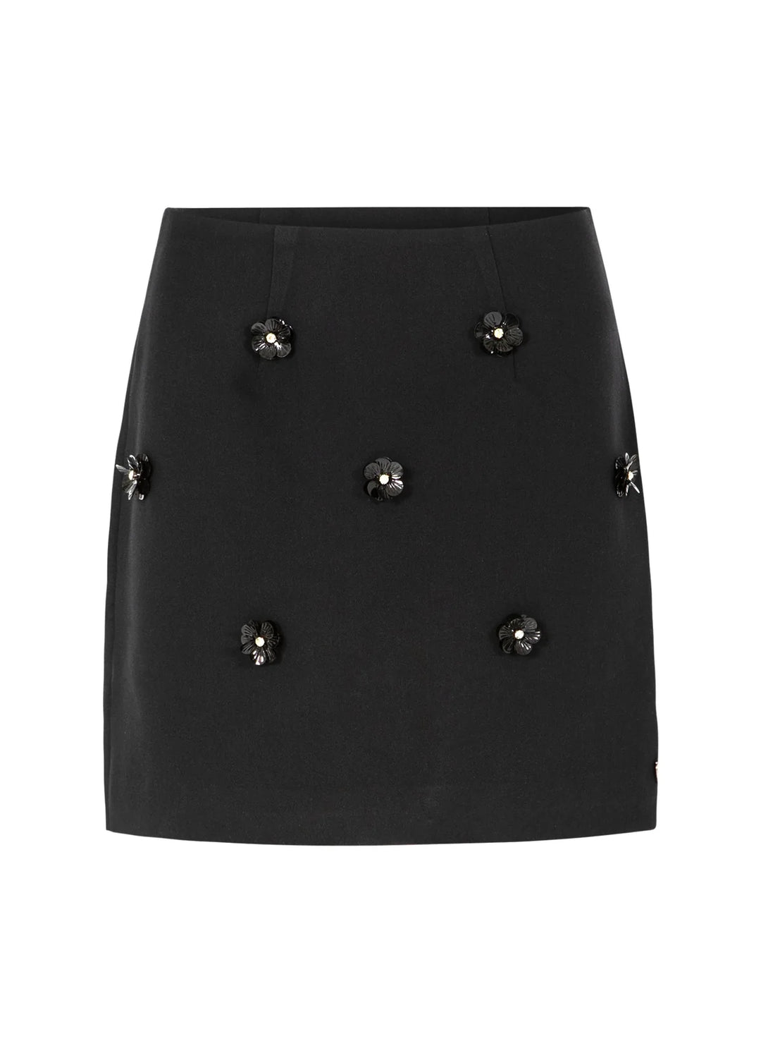 Minijupe à appliqués floraux scintillants
