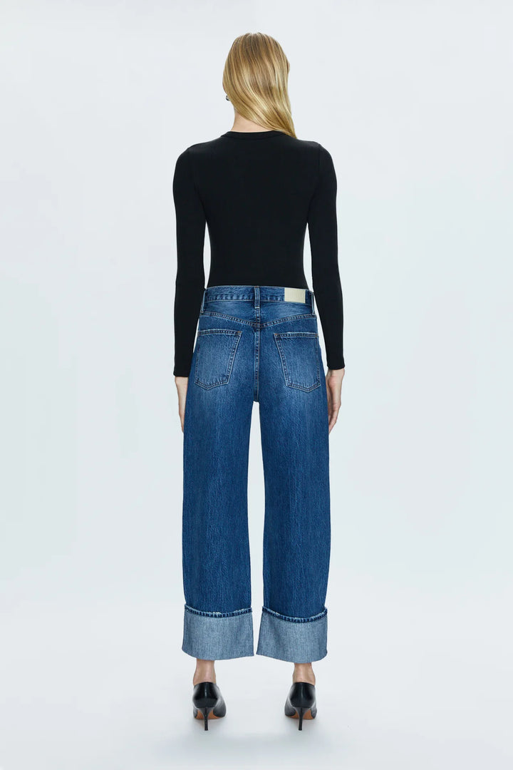 Jeans ample à taille haute et revers Ryder