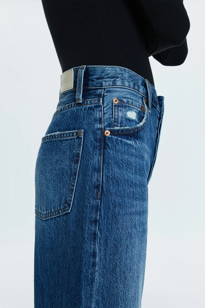 Jeans ample à taille haute et revers Ryder