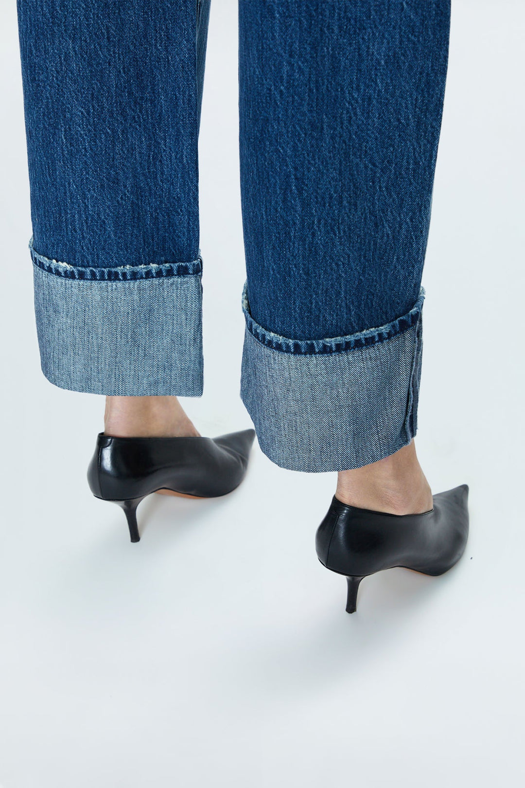 Jeans ample à taille haute et revers Ryder