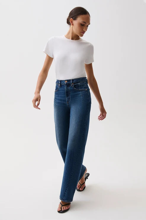 Jeans taille haute à jambes larges Kyra
