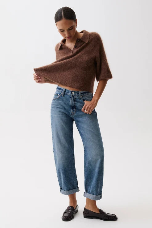 Jeans boyfriend à revers roulés Donny