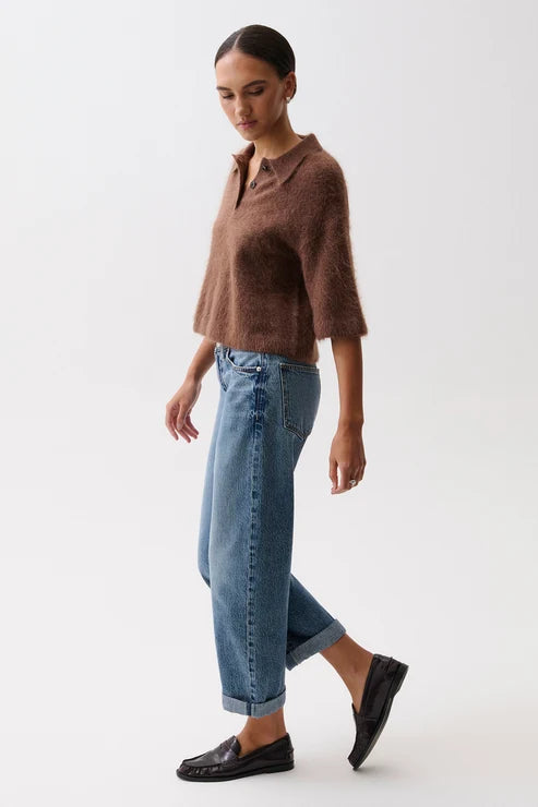 Jeans boyfriend à revers roulés Donny