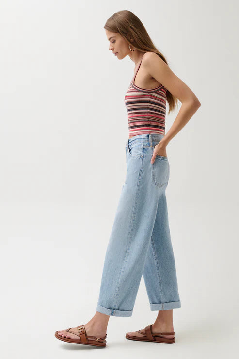 Jeans Donny à taille mi-haute et revers