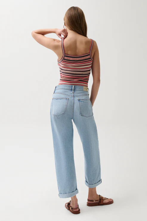 Jeans Donny à taille mi-haute et revers