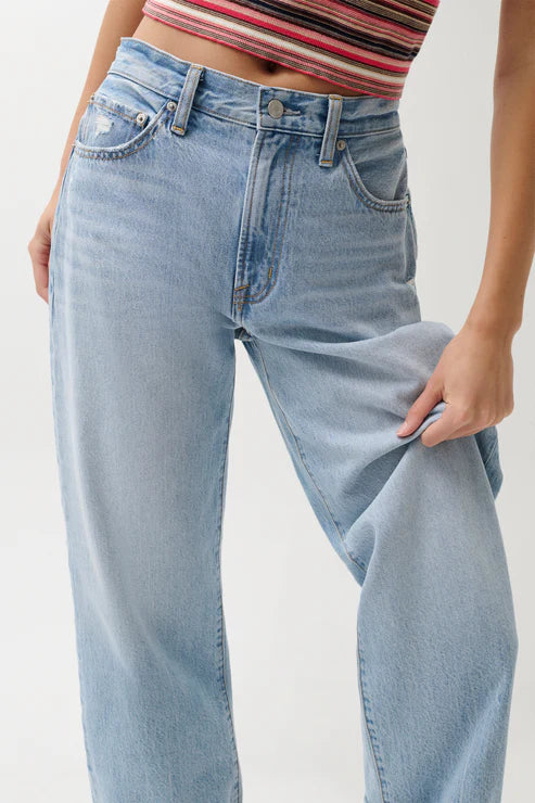 Jeans Donny à taille mi-haute et revers