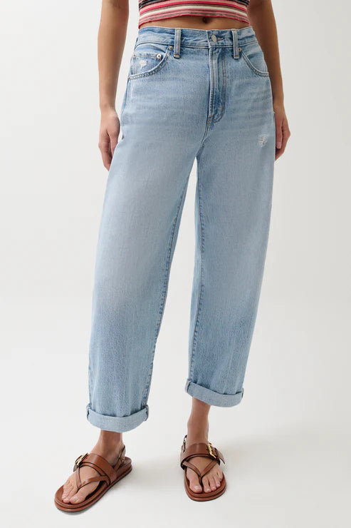 Jeans Donny à taille mi-haute et revers
