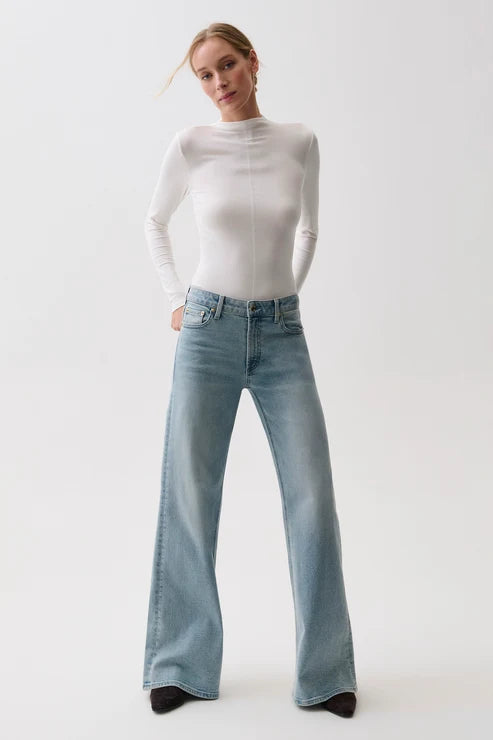 Jeans à jambes larges et taille mi-haute Vivian