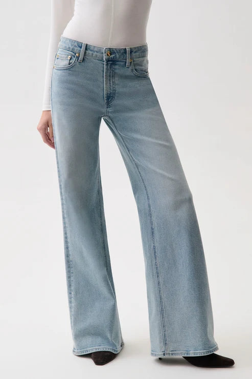 Jeans à jambes larges et taille mi-haute Vivian