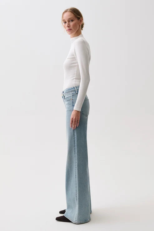Jeans à jambes larges et taille mi-haute Vivian